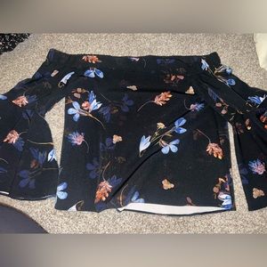 Top shop floral off the shoulder top